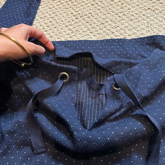 Promod Navy Blue with White Polka Dots Sheath Dress - Picture 5 of 8